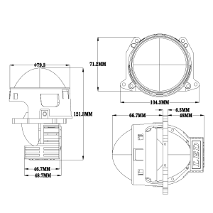 2x Bi-LED Projektor Strålkastare 3inch Linser 120W 8000lm 12V – Vit – Universella LED-bilstrålkastare med Helljus & Halvljus, +500 % Ljusstyrka, Enkel Installation