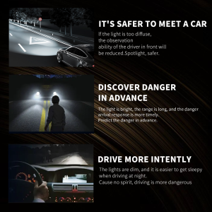 2x Bi-LED Projektor Strålkastare 3inch Linser 120W 8000lm 12V – Vit – Universella LED-bilstrålkastare med Helljus & Halvljus, +500 % Ljusstyrka, Enkel Installation