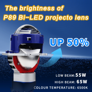 2x Bi-LED Projektor Strålkastare 3 inch Linser 130W 8000lm 12V – Vit – Universella LED-bilstrålkastare med Helljus & Halvljus, +500 % Ljusstyrka, Enkel Installation