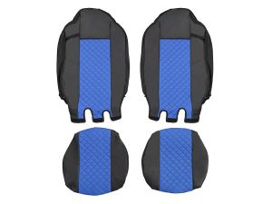 2x Bilklädsel för IVECO S-WAY 2021+  Lasbil Svart Bla Läder