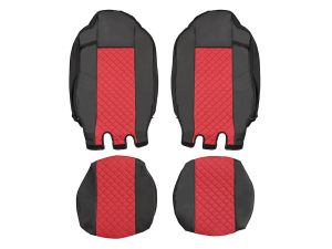 2x Huse Scaune pentru IVECO S-WAY 2021+ Camioane Negru Rosu Piele
