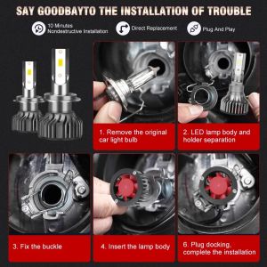 2 x H4 12V 50W 12000lm Mono LED +300% Canbus Error Free Headlights Bulbs Lamp Car Truck Lorry Lights Vehicle Hi/Low Beam