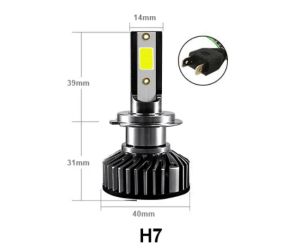 2 x H7 12V 50W 12000lm Mono LED +300% Canbus Lys Hovedlys Lyspærer Strålekaster Lampe Lastebil Bil Hi/Low Beam 