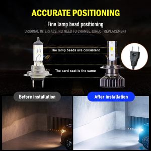 2 x H7 12V 50W 12000lm Mono LED +300% Canbus Lys Hovedlys Lyspærer Strålekaster Lampe Lastebil Bil Hi/Low Beam 