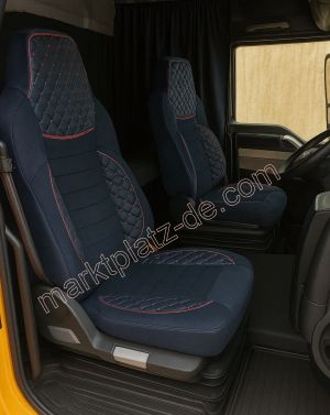Cubre Asientos para MAN TGX Camiones Negro Rojo Cueros-Textil