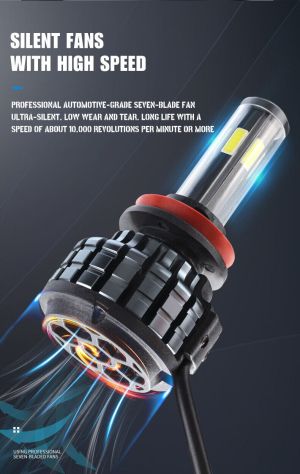 2 x COB LED H11 H8 H9 12V 80W 16000lm 360° 6000K Canbus inget Fel Ljus Lampa Bilstrålkastare Lyspærer Strålekaster Lasbil Moto 