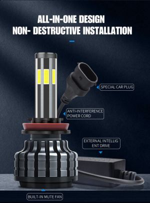 2 x COB LED H4 12V 80W 16000lm 360° Canbus 6000K  No Error Headlights Bulbs Lamp Car Truck Lorry Lights Vehicle Hi/Low Beam