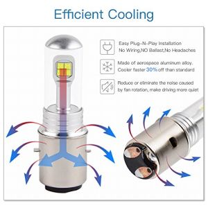 2 x H4 HS1 12V-24V 360° 6000K Lys Hovedlys Lyspærer Strålekaster Lampe Lastebil Bil 