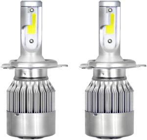 2 x COB LED H4 12V 7600LM 72W Lys Hovedlys Lyspærer Strålekaster Lampe Lastebil Bil Nær/Og Fjernlys