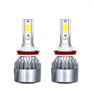 2 x COB LED H11 12V 7600LM 72W Ljus Lampa Bilstrålkastare Lyspærer Strålekaster Lasbil Moto Halv/Och Helljus
