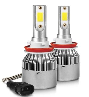 2 x COB LED H11 12V 7600LM 72W Ljus Lampa Bilstrålkastare Lyspærer Strålekaster Lasbil Moto Halv/Och Helljus