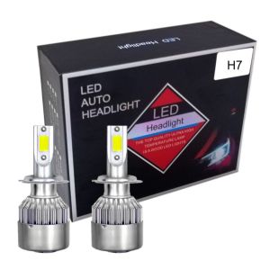 2 x COB LED H7 12V 7600LM 72W Ljus Lampa Bilstrålkastare Lyspærer Strålekaster Lasbil Moto Halv/Och Helljus