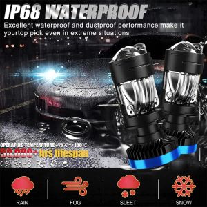 2 x Mini Bi LED H4 12V 24V 160W 30000lm 360° 6000K Canbus inget Fel Ljus Lampa Bilstrålkastare Lyspærer Strålekaster Lasbil Moto Halv/Och Helljus