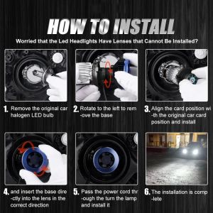 2 x Mini Bi LED H4 12V 24V 160W 30000lm 360° 6000K Canbus inget Fel Ljus Lampa Bilstrålkastare Lyspærer Strålekaster Lasbil Moto Halv/Och Helljus