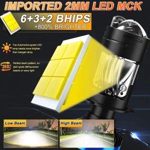 2 x Mini Bi LED H4 12V 24V 160W 30000lm 360° 6000K Canbus inget Fel Ljus Lampa Bilstrålkastare Lyspærer Strålekaster Lasbil Moto Halv/Och Helljus
