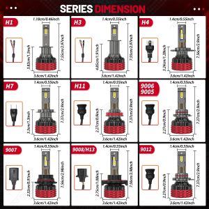 2 x LED HB4 9006 12V 30000LM 120W 6500K Ljus Lampa Bilstrålkastare Lyspærer Strålekaster Lasbil Moto Halv/Och Helljus