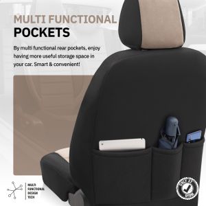 Sitzbezüge Komplettset für Autos Premium Öko-Leder Lux Otom Schwarz Grau COMFORT LINE 