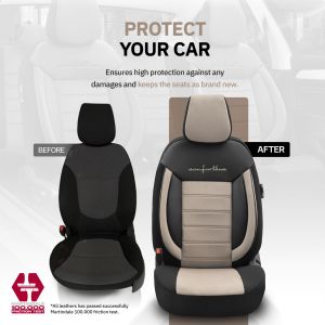 Sitzbezüge Komplettset für Autos Premium Öko-Leder Lux Otom Schwarz Grau COMFORT LINE 