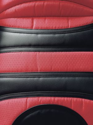 2+1 Universal Setetrekk med Korsryggstøtte Van Buss Svart Rot Lær Tekstil