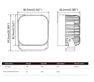LED Arbeitsscheinwerfer 12V 24V 30W 2600lm Flood Beam Leuchten DRL Weiß/Rot/Orange
