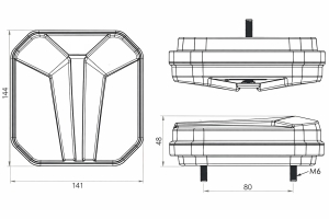 2 x Lkw LED Anhänger Dynamic Rückleuchten hinten Leuchten Quadratisch LKW 24V 