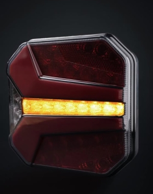 2 x Lkw LED Anhänger Dynamic Rückleuchten hinten Leuchten Quadratisch LKW 24V 