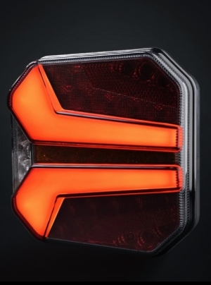 2 x Lkw LED Anhänger Dynamic Rückleuchten hinten Leuchten Quadratisch LKW 24V 