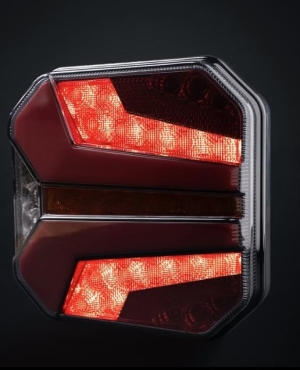 2 x Lkw LED Anhänger Dynamic Rückleuchten hinten Leuchten Quadratisch LKW 24V 