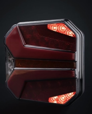 2 x Lkw LED Anhänger Dynamic Rückleuchten hinten Leuchten Quadratisch LKW 24V 