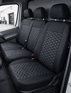 Seat covers for MERCEDES SPRINTER W903 W906 Van Black Leather 