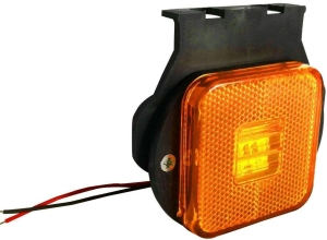 4 LED Quadrat Seitenmarkierungsleuchten Anhänger LWK Reflektor Umrissleuchte Orange 12V 24V