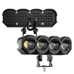 Universell 40W LED halogen arbeidslys nær/fjernlys, hvit/gul 9V - 85V for Jeep terrengsykkel motorsykkel