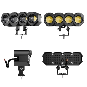 Universell 40W LED halogen arbeidslys nær/fjernlys, hvit/gul 9V - 85V for Jeep terrengsykkel motorsykkel