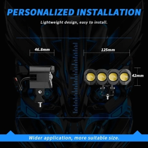 Universell 40W LED halogen arbeidslys nær/fjernlys, hvit/gul 9V - 85V for Jeep terrengsykkel motorsykkel