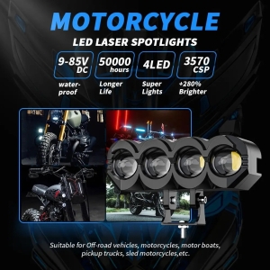 Universell 40W LED halogen arbeidslys nær/fjernlys, hvit/gul 9V - 85V for Jeep terrengsykkel motorsykkel