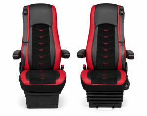 2x Huse Scaune pentru DAF XF 106 2015-2021 Camioane Negru Rosu Piele Alcantara