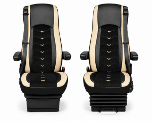 2x Huse Scaune pentru DAF XF 106 2015-2021 Camioane Negru Bej Piele Alcantara