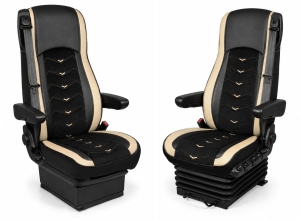 2x Huse Scaune pentru DAF XF 106 2015-2021 Camioane Negru Bej Piele Alcantara