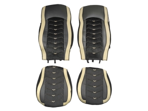 2x Huse Scaune pentru DAF XF 106 2015-2021 Camioane Negru Bej Piele Alcantara