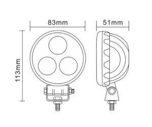 4 x Ekstralys, led kjørelys, arbeidslys, bil, bat, SUV,4x4,ATV, 9W  LED 12/24V