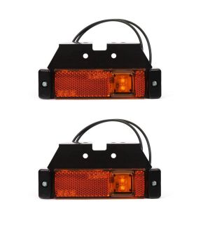 2 x 2 LED Luz Marcador Camiones Remarque12/24V Naranja E-marcado