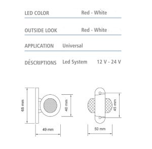 2 x LED 12 / 24v Side Truck Marker Lights Trailer Position Indicator Red / White