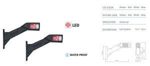 2 x Led Markeringslys tilhenger lastebil 12/24V 