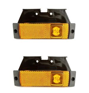 2 x 4 LED Luz Lateral Marcador Camiones Remolque Naranja 12/24v