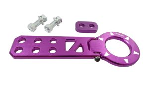 Remorquage Crochet Universel Violet JDM Style Aluminium Courses Arrière Voiture Tuning