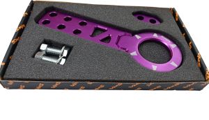 Remorquage Crochet Universel Violet JDM Style Aluminium Courses Arrière Voiture Tuning