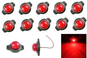 10 x LED Seitenmarkierungsleuchten Anhänger LWK Blinker Umrissleuchte Rot 12/24V 