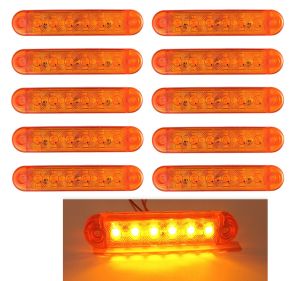 6 LED Umrissleuchte Begrenzungsleuchten Anhänger Gelb 12V 24V LKW