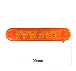 6 LED Markeringsljus  Sidemarkeringsljys 12/24v gul släp lastbil