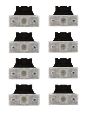 4 LED Seitenmarkierungsleuchten Anhänger LWK Reflektor Umrissleuchte Weiss 12V 